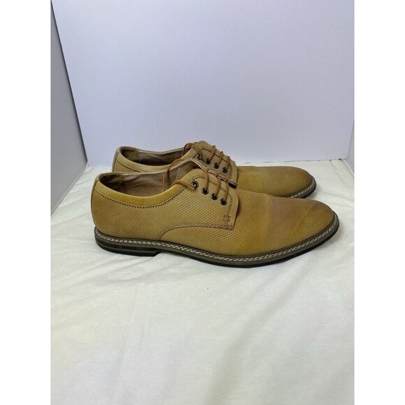 Men's Zanzara Size 11 Oxford Style Leather Shoes Tan - Picture 2 of 8